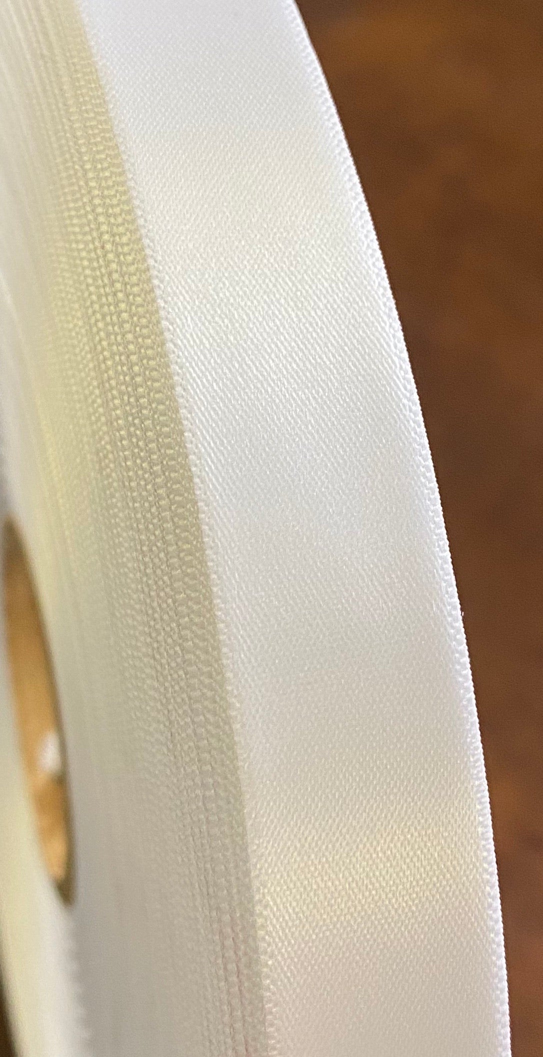 White Woven Edge Satin 20mm x 200m