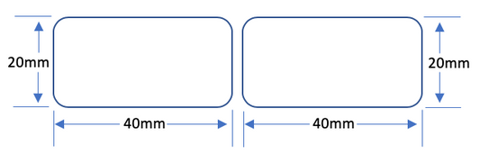 Pearl Polyprop 40mm x 20mm - 2 Across - 5000 Labels