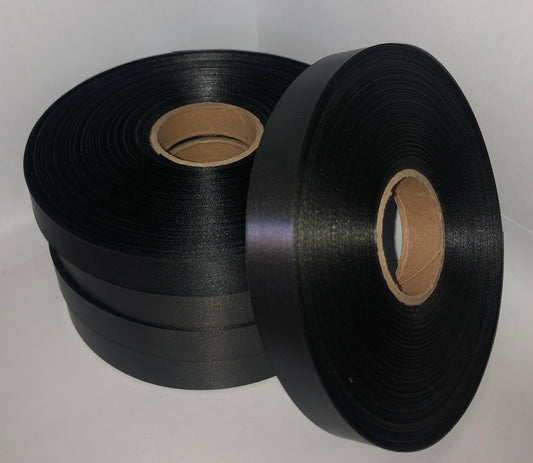 15mm x 100m Black Polysatin