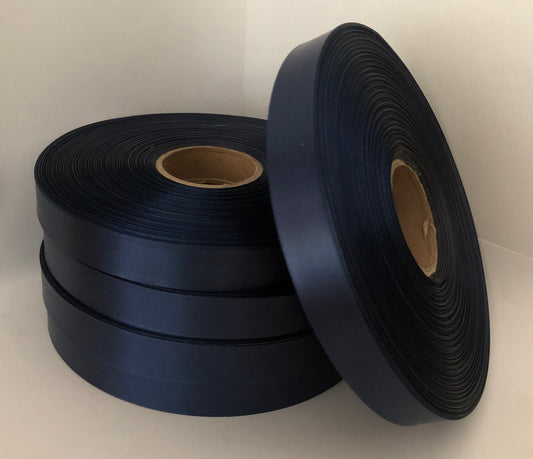 20mm x 100m French Navy Polysatin