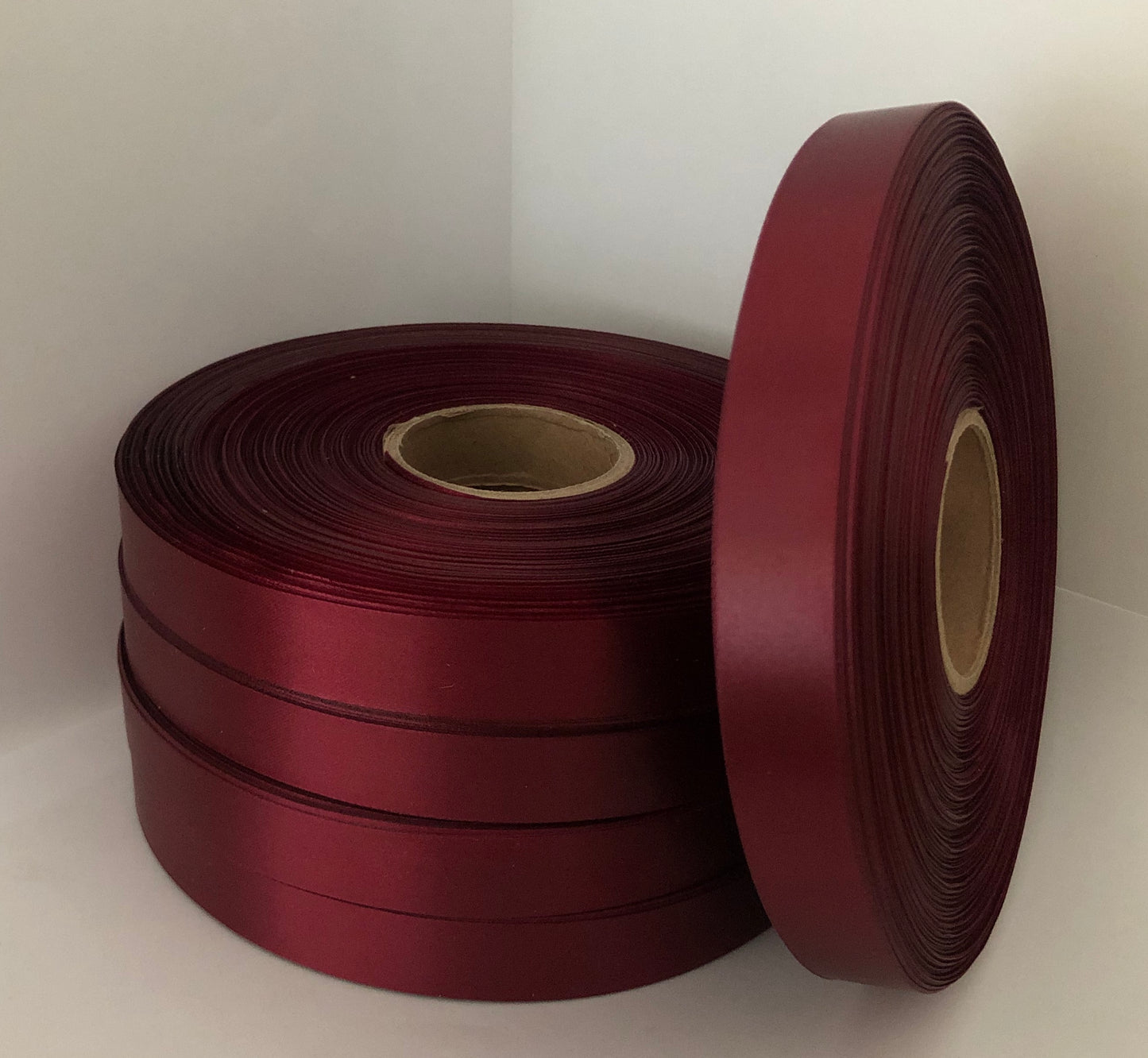 25mm x 100m Burgundy Polysatin