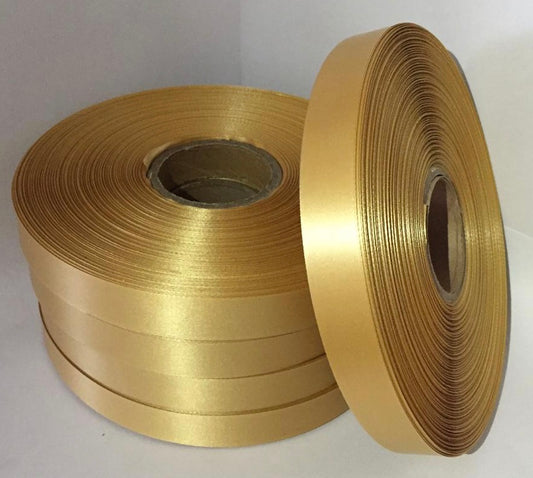 25mm x 100m Antique Gold Polysatin