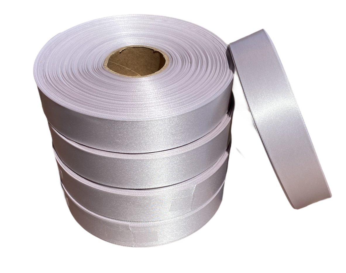 15mm x 100m Light Grey Polysatin